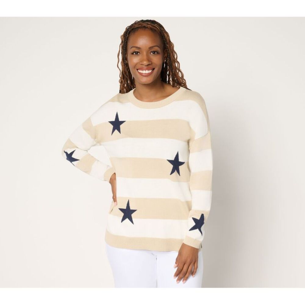 Gloria Vanderbilt Women's Top Plus Sz Sweater 3X Sunkissed Multi-colored